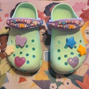 CROCS Kids Mint Green with Colorful Charms